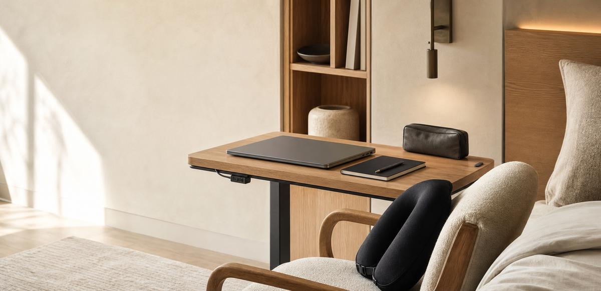 Refined Oak & Vessel home workspace and comfort essentials