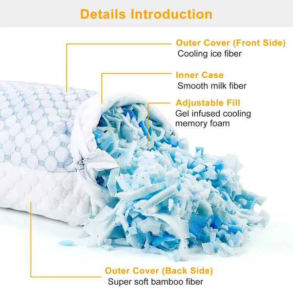 Cooling cover and adjustable memory-foam construction