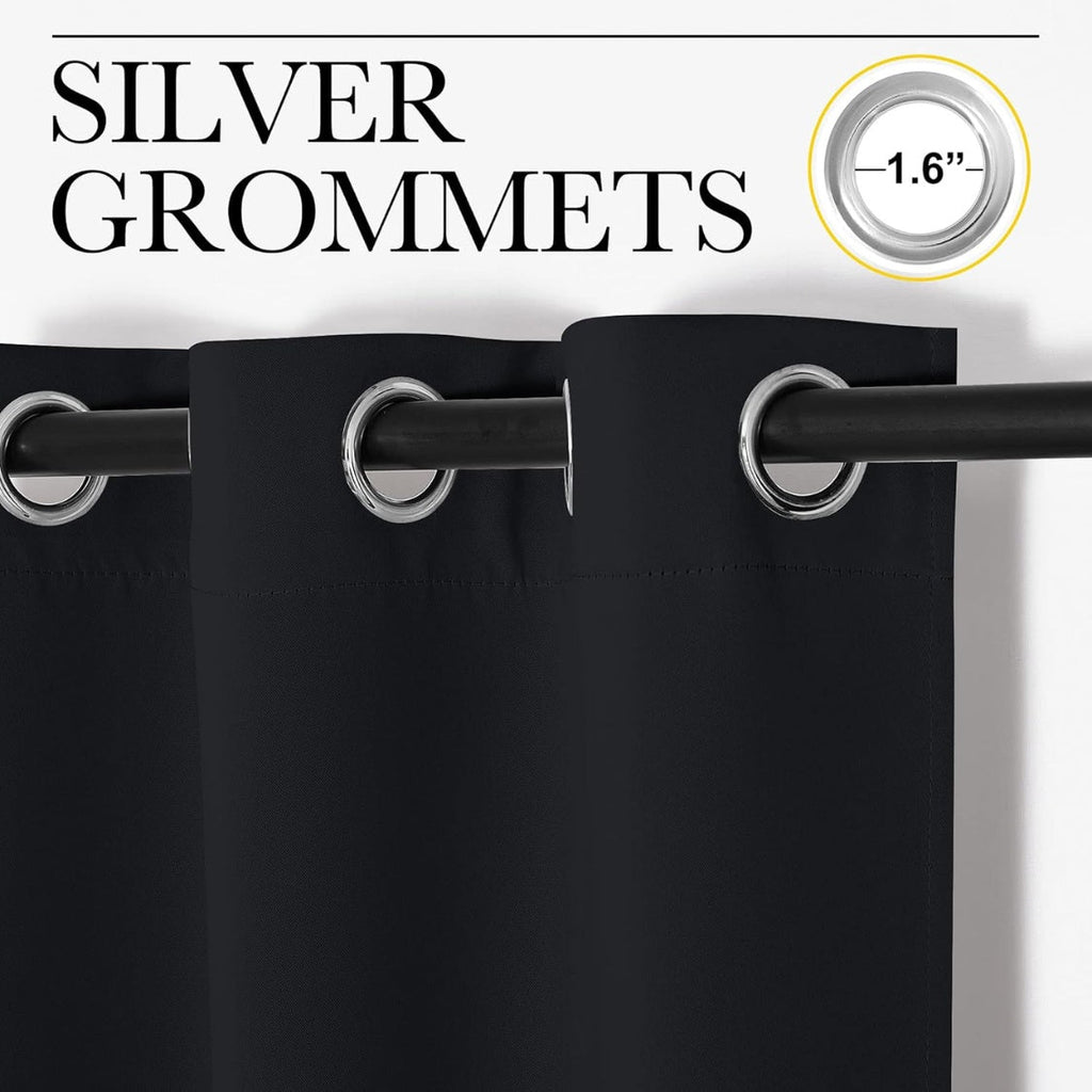 Solid black curtain panel dimensions
