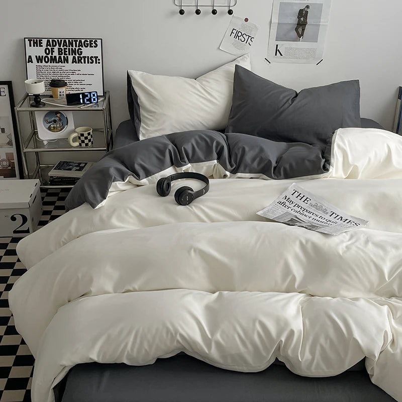 Two-Tone Soft Duvet Cover Set