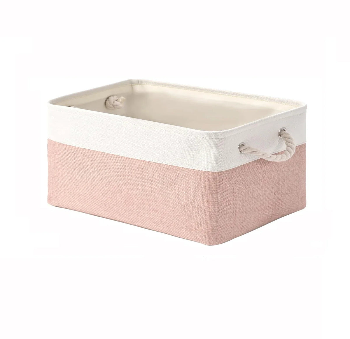 Linen-Look Foldable Storage Basket