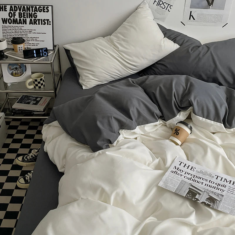 Two-Tone Soft Duvet Cover Set