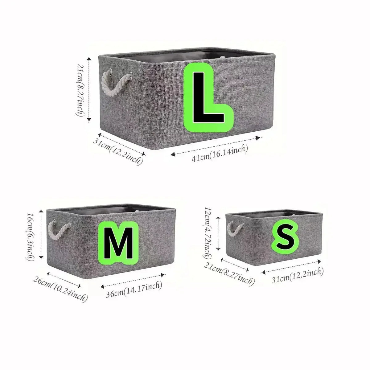 Linen-Look Foldable Storage Basket