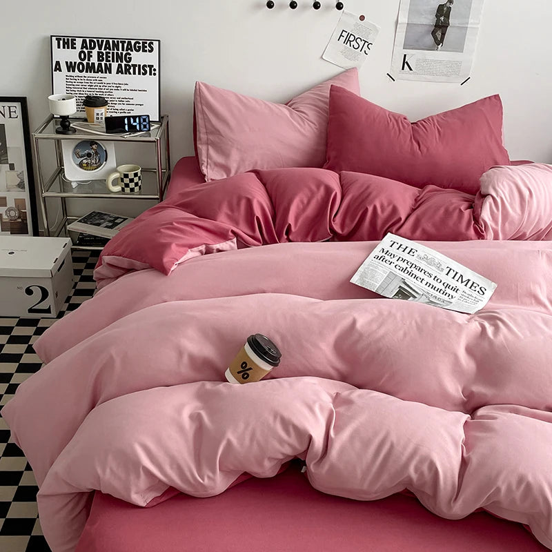 Two-Tone Soft Duvet Cover Set