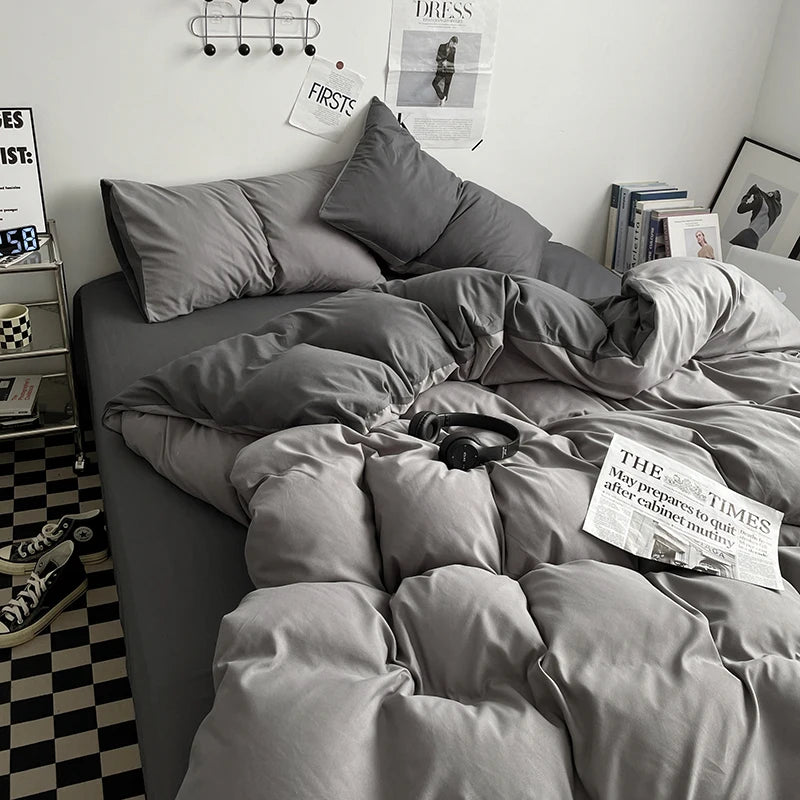 Two-Tone Soft Duvet Cover Set