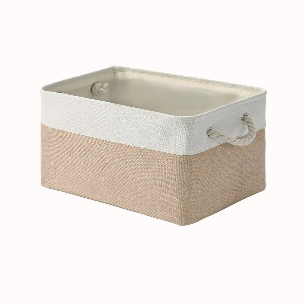 Linen-Look Foldable Storage Basket
