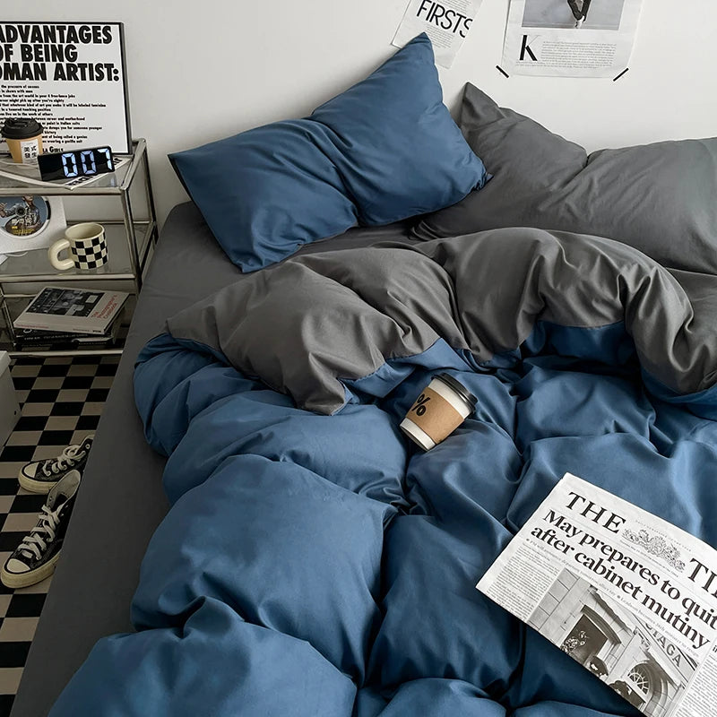 Two-Tone Soft Duvet Cover Set