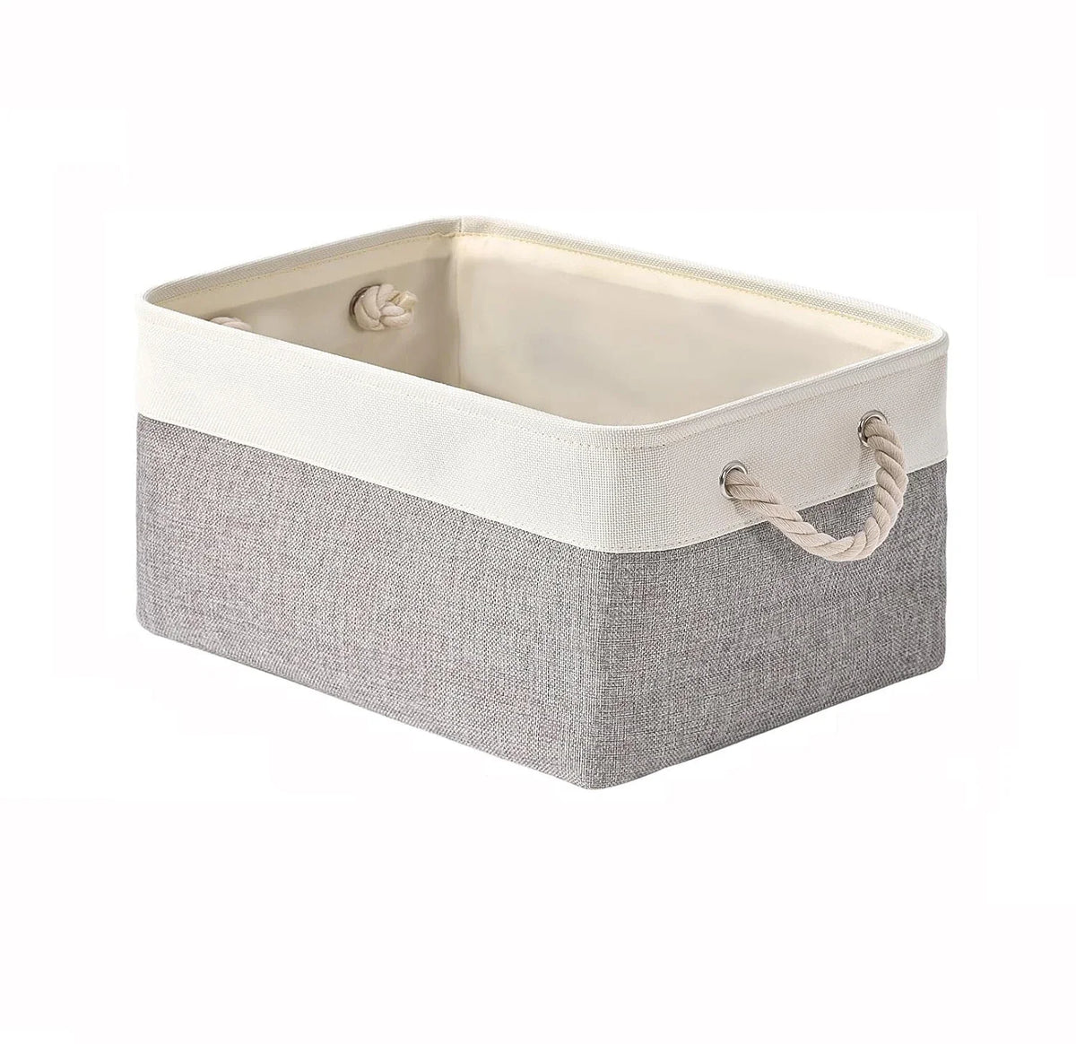 Linen-Look Foldable Storage Basket