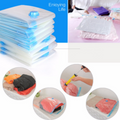 Clear vacuum storage space saver bag for clothing and bedding