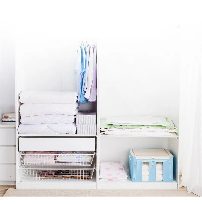 Vacuum compression bag reducing bulky clothes for storage