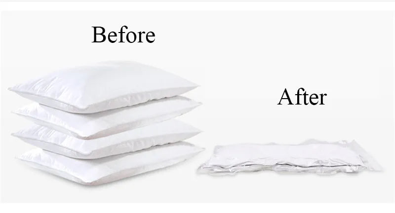 Space saving storage bag used for wardrobe organization